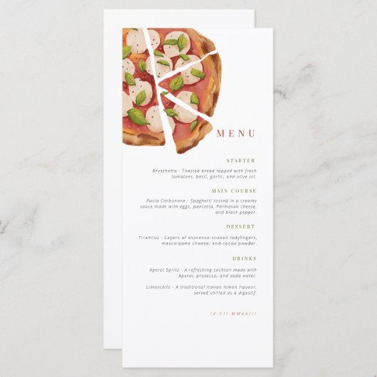 Menu d'anniversaire | Menu de célébration | Fête d (Devant / Derrière)