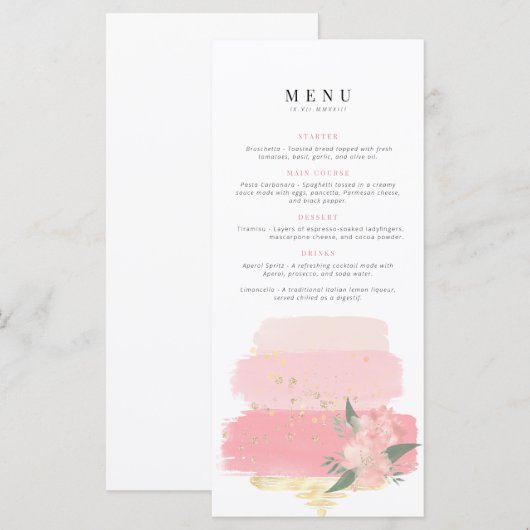 Menu d'anniversaire | Menu de célébration | Menu d (Devant / Derrière)