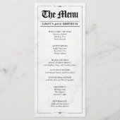 Menu d'anniversaire personnalisé, interactif noir  (Devant)