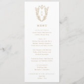 Menu DAPHNE Antique Or Blanc Floral Classal Mariage (Devant)