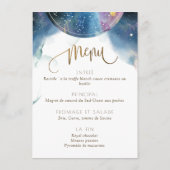 Menu d'aquarelle à thème céleste double face (Dos)