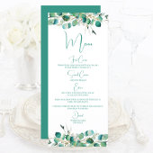 Menu d'aquarelle Emerald Green Eucalyptus