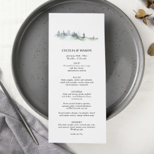 Menu d'aquarelle Green Forest Mountain