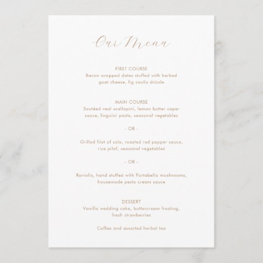 Menu Daria Taupe Mariage moderne (Devant)