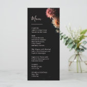 Menu Dark Moody Flowers Chrysanthemum Wedding (Debout devant)