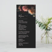 Menu Dark Moody Flowers Chrysanthemum Wedding (Debout devant)
