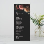 Menu Dark Moody Flowers Chrysanthemum Wedding (Debout devant)