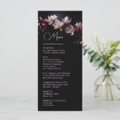 Menu Dark Moody Flowers Magnolia Wedding (Debout devant)