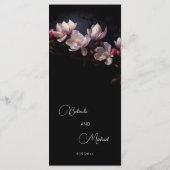 Menu Dark Moody Flowers Magnolia Wedding (Dos)