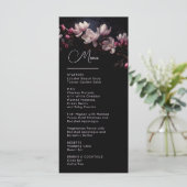 Menu Dark Moody Flowers Magnolia Wedding (Debout devant)