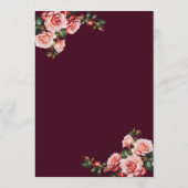 Menu Dark moody pink and red roses burgundy wedding (Dos)