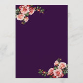 Menu Dark moody pink and red roses purple wedding (Dos)