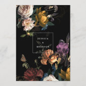 Menu Dark Moody Romantic Floral Néerlandais Mariage (Dos)