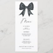 Menu de baby shower à ruban noir (Devant)