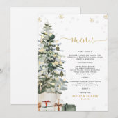 Menu de Baby Shower Arbre de Noël (Devant / Derrière)