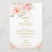 Menu de Baby shower Blush Rose Floral Gold (Devant)