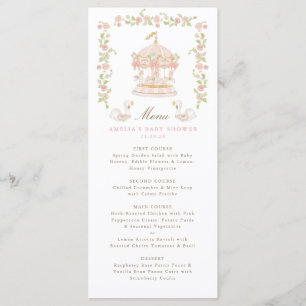 Menu de Baby Shower Carrousel Fantaisiste
