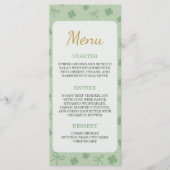 Menu de Baby Shower Chanceux Trèfle (Devant)