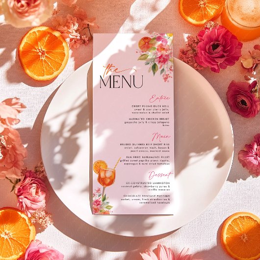 Menu de Baby Shower Coup de Foudre au Spritz Citro