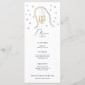 Menu de baby shower de mariage Perles et Prosecco (Devant)