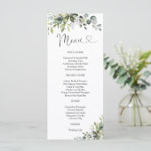 Menu de Baby Shower Elegant Verdure (Debout devant)