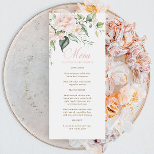 Menu de Baby Shower Fleurs Roses pour Bébé