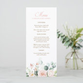 Menu de Baby Shower Fleurs Roses pour Bébé (Debout devant)