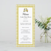 Menu de Baby Shower Glitter Elephant & Monkey Golf (Debout devant)