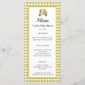 Menu de Baby Shower Glitter Elephant & Monkey Golf (Devant)
