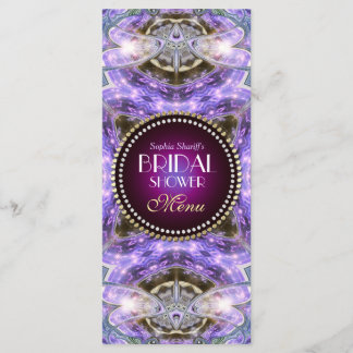 Menu de Baby Shower Lilac Geo Dragonfly Magic 4x9