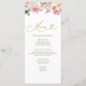 Menu de Baby Shower Mariage Fleur en Fleur (Devant)