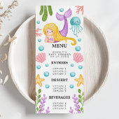 Menu de Baby Shower Océan Sirène