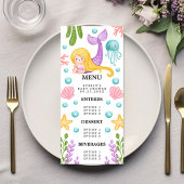Menu de Baby Shower Océan Sirène