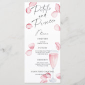 Menu de baby shower Petals and Prosecco (Devant)