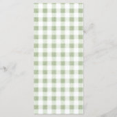 Menu de Baby Shower Sage Vert Silly Goose Gingham (Dos)