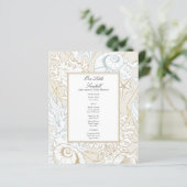 Menu de Baby Shower Thème Mer et Coquillages (Debout devant)