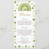 Menu de Baby Shower Thème Trèfle Chanceux (Devant)