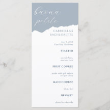 Menu de Bachelorette Bleu Poussiéreux Italien
