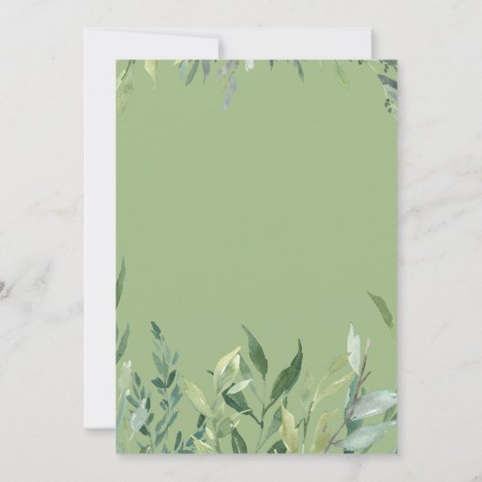 Menu de baisage de feuillage végétal moderne (Dos)