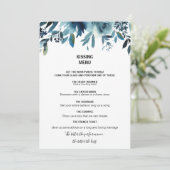 Menu de baiser floral bleu marine céleste (Debout devant)