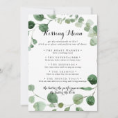 Menu de baiser mariage Jeu Eucalyptus Card (Devant)