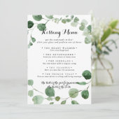 Menu de baiser mariage Jeu Eucalyptus Card (Debout devant)