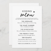 Menu de baiser minimaliste Mariage moderne (Devant / Derrière)