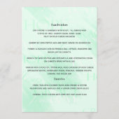 Menu de baptême floral ou christening (Dos)