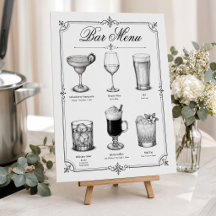 Menu de bar de cocktail de calligraphie classique