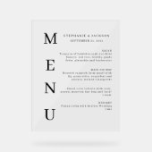 Menu de bar de mariage classique avec calligraphie (Recto)