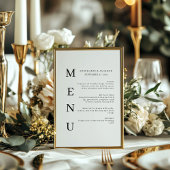 Menu de bar de mariage classique avec calligraphie