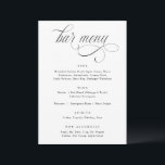 Menu de bar de mariage luxueux Calligraphie élégan<br><div class="desc">Menu de bar de mariage de luxe : Ce menu de bar de réception de mariage calligraphié élégant est parfait pour un mariage sophistiqué et classe. Voir tous les produits assortis ci-dessous.</div>