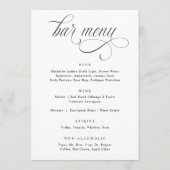 Menu de bar de mariage luxueux en calligraphie élé (Devant)