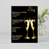 Menu de bar élégant avec feuille d'or pour soirée  (Debout devant)